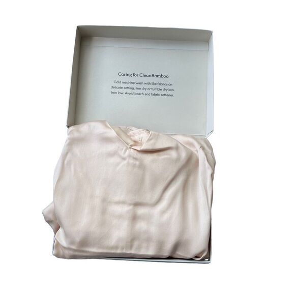 ETTITUDE Sateen Slip Dress Bamboo Oat small New in Box - Picture 13 of 13